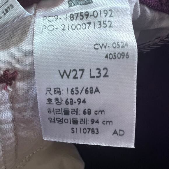 Levi's Pants Womens 27 (29x31) Red 725 High Rise Bootcut Corduroy‎ Jeans Stretch - Picture 9 of 10